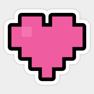 Simple Pink Pixel Heart Sticker